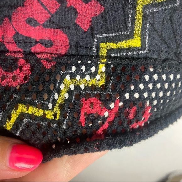 Affliction Women’s Size Small Cropped Tank Top Eagle Graphic Mesh Hem Black Y2K - Picture 3 of 6